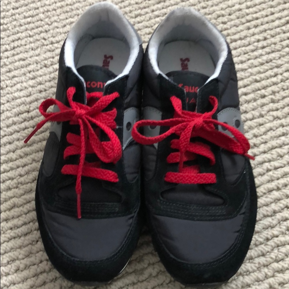 Saucony sneakers.